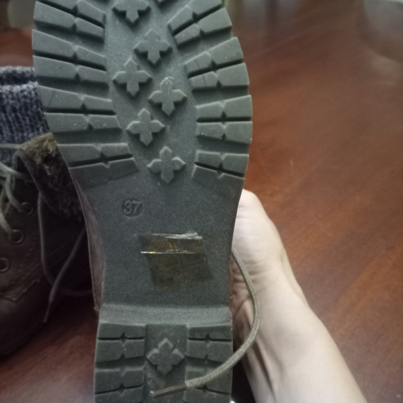 Coolway Brown Ankle Boots with Gray Knit Cuff - Picture 6 of 6